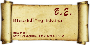 Bleszkány Edvina névjegykártya